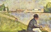 Georges Seurat Sitzender Mann painting